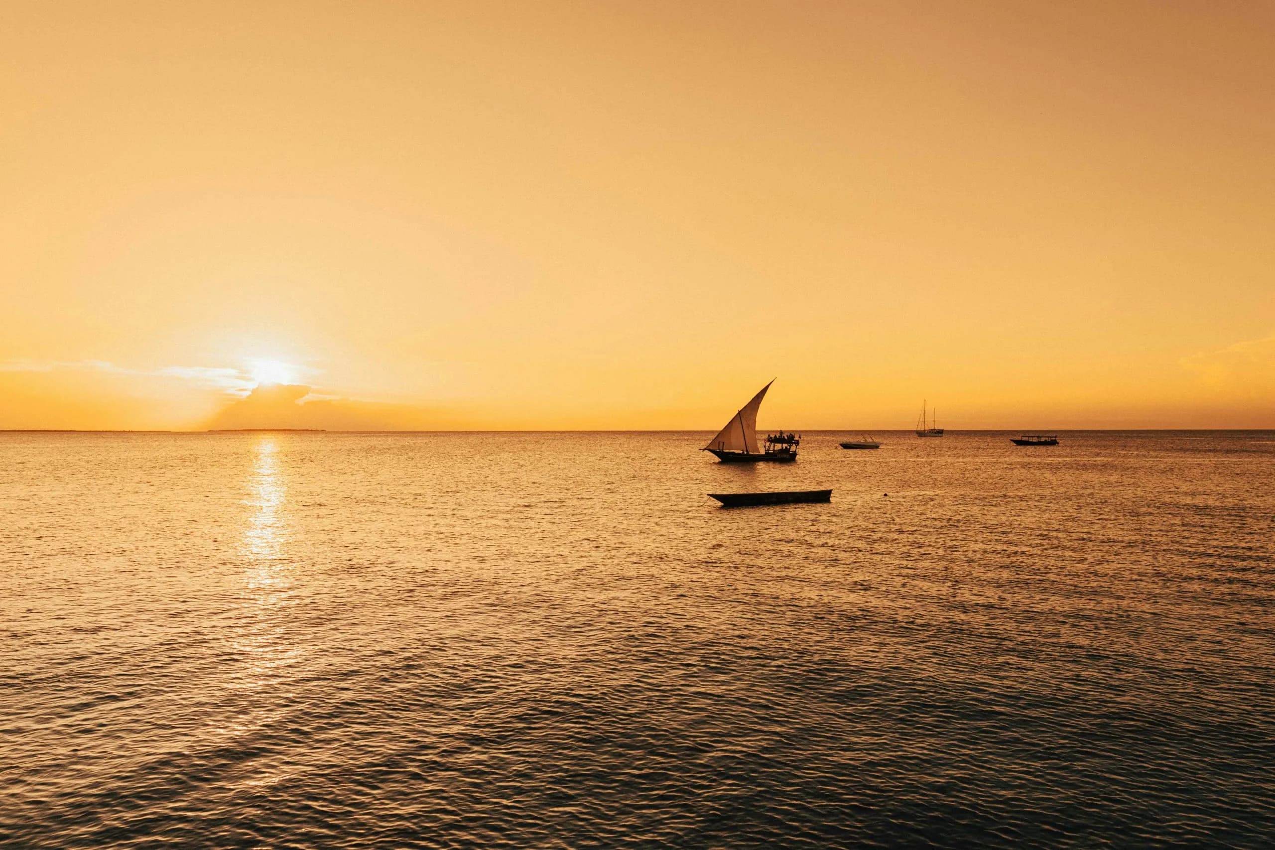 Boat trip in the turquoise waters of Zanzibar