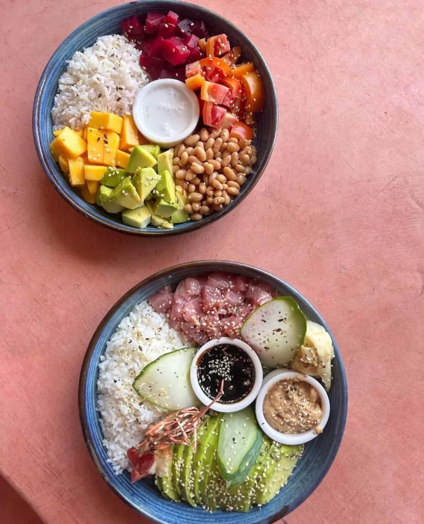 Colourful poke bowls at Casa Coco