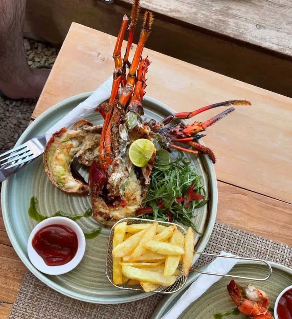 Grilled lobster with fries at Casa Coco