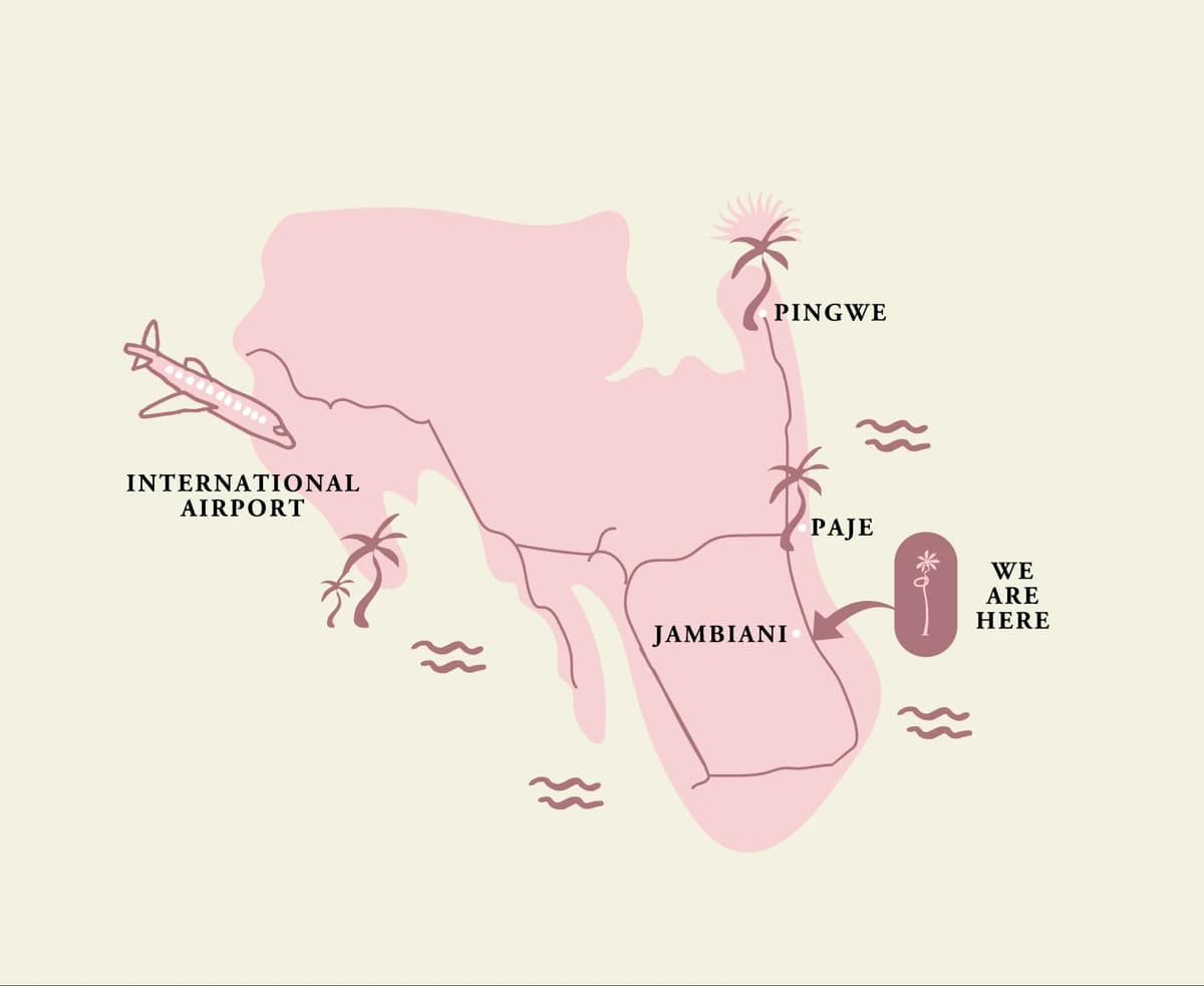 Map showing Be Zanzibar location in Jambiani